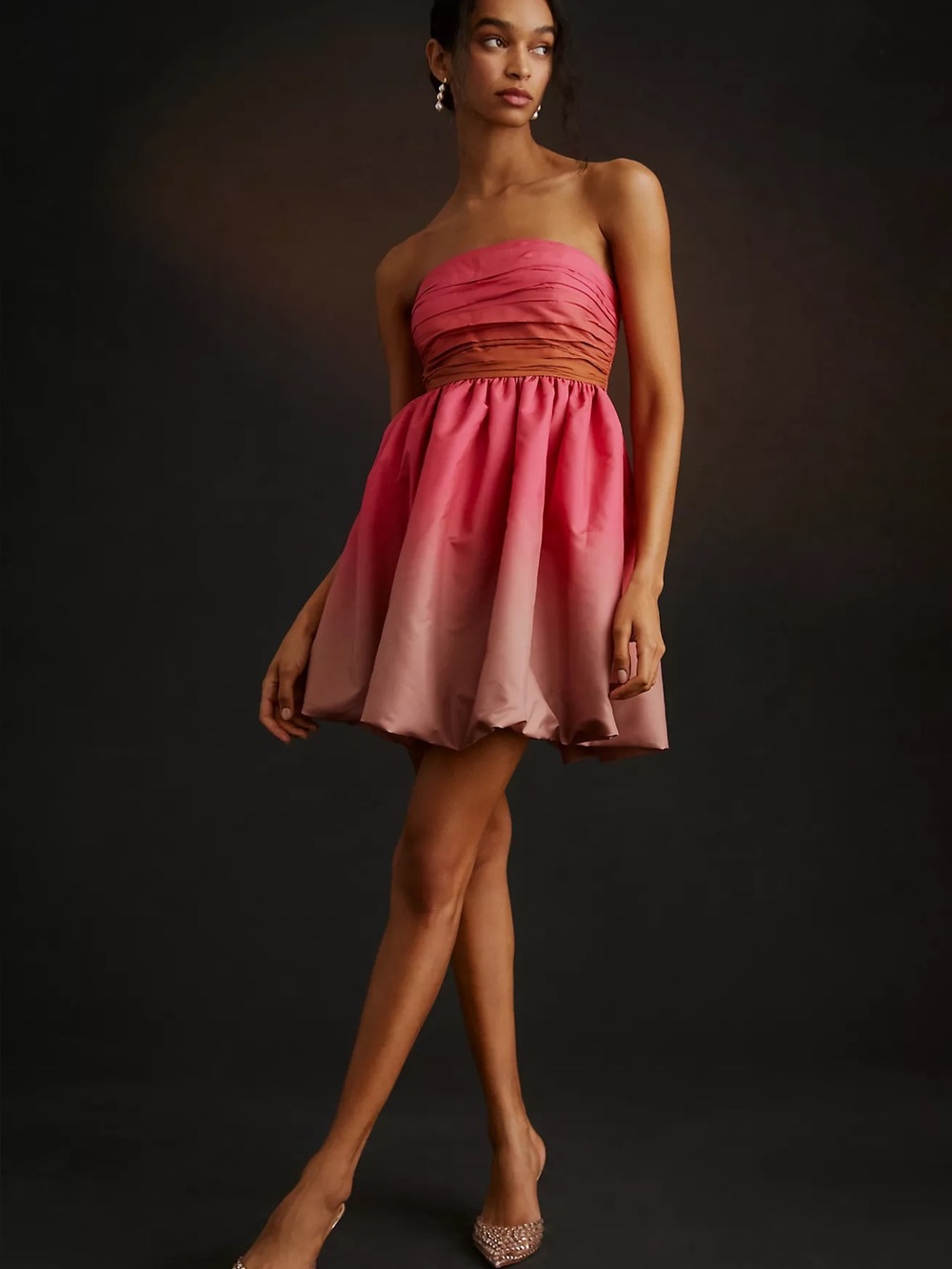 Vineet Bahl Strapless Ombre Mini Dress Pink Size 10 Homecoming Semi Formal